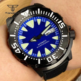 Tandorio 42mm NH36 Monster 20Bar Diver Black PVD Automatic Sapphire TD045 - Tandorio Watches