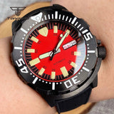 Tandorio 42mm NH36 Monster 20Bar Diver Black PVD Automatic Sapphire TD045 - Tandorio Watches