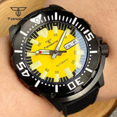 Tandorio 42mm NH36 Monster 20Bar Diver Black PVD Automatic Sapphire TD045 - Tandorio Watches