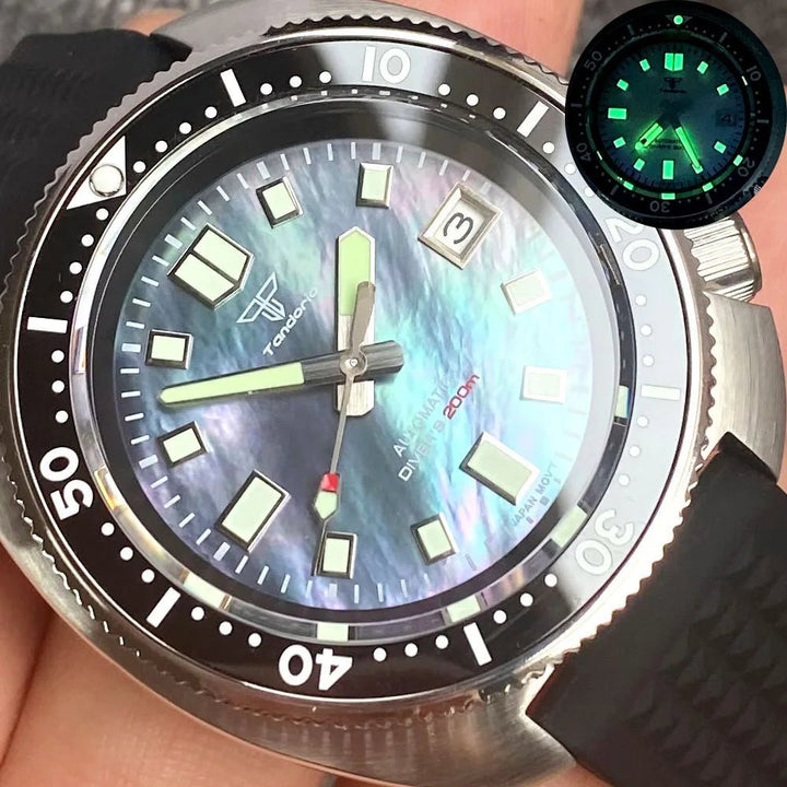 Tandorio 44mm NH35 MOP Dial Watch Captain Diving 20Bar Sapphire TD004 - Tandorio Watches