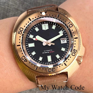 Tandorio 44mm Real Bronze Turtle Dive NH35 pt5000 Movement Sunburst 20bar Sapphire - Tandorio Watches