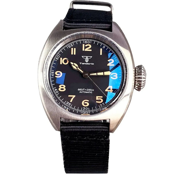 Tandorio AR Double Domed Sapphire 36mm Military Pilot Japan NH35A automatic TD009 - Tandorio Watches