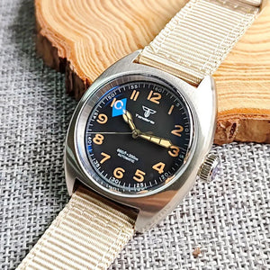 Tandorio AR Double Domed Sapphire 36mm Military Pilot Japan NH35A automatic TD009 - Tandorio Watches