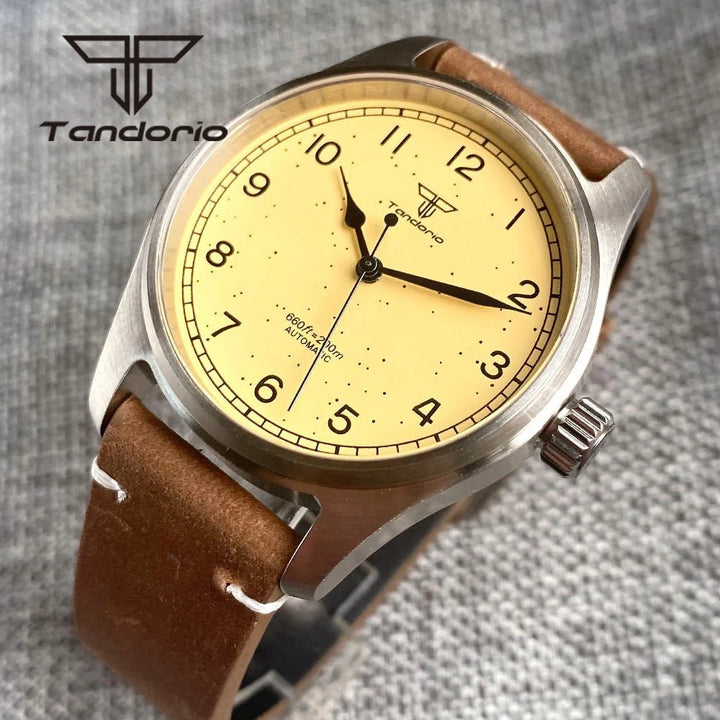 Tandorio Cusn8 Real Bronze 39mm Dress 20bar Pilot Automatic Men Watch NH35A PT5000 AR Sapphire - Tandorio Watches