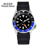 Tandorio Dive 41mm Black NH34 GMT Steel Mechanical Watch Men NH34A 24 Hours Chapter Ring 120click Bezel Sapphire Glass 3.8 Crown - Tandorio Watches