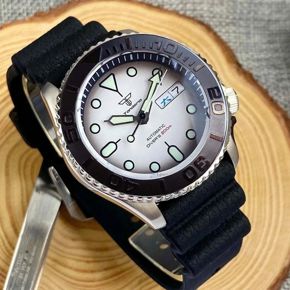 Tandorio Domed Sapphire Glass SKX Mod NH36 Movt Ceramic SUB Dial 200m Diver - Tandorio Watches