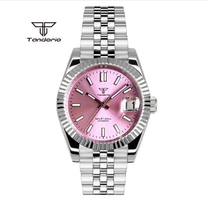 Tandorio dress NH35A 36mm/39mm Automatic Sunburst Date Sapphire Crystal 5bar glass back TD036 - Tandorio Watches