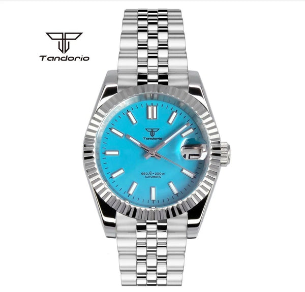 Tandorio dress NH35A 36mm/39mm Automatic Sunburst Date Sapphire Crystal 5bar glass back TD036 - Tandorio Watches