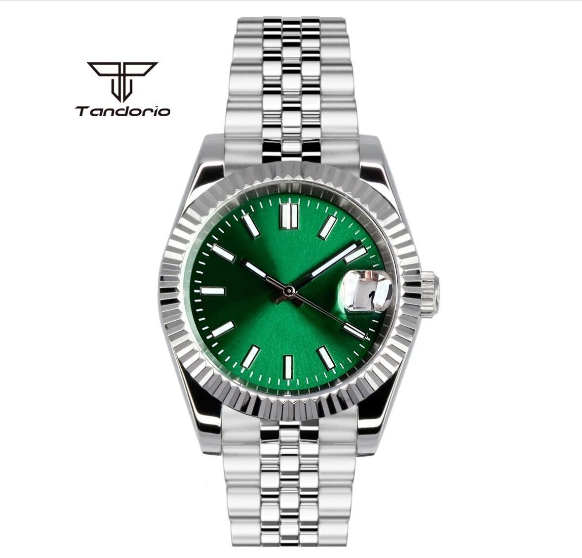 Tandorio dress NH35A 36mm/39mm Automatic Sunburst Date Sapphire Crystal 5bar glass back TD036 - Tandorio Watches