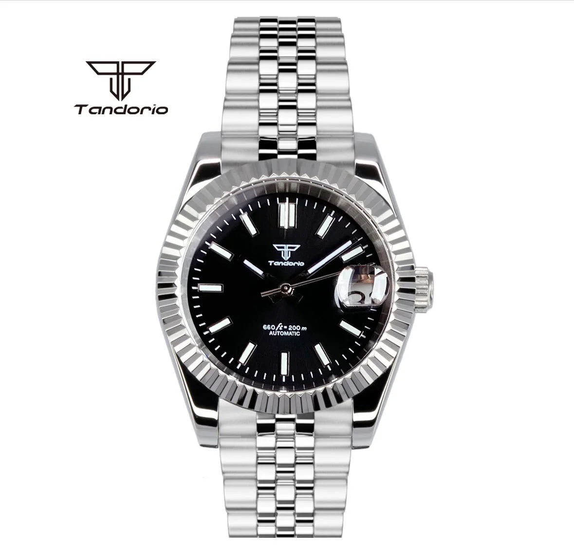 Tandorio dress NH35A 36mm/39mm Automatic Sunburst Date Sapphire Crystal 5bar glass back TD036 - Tandorio Watches