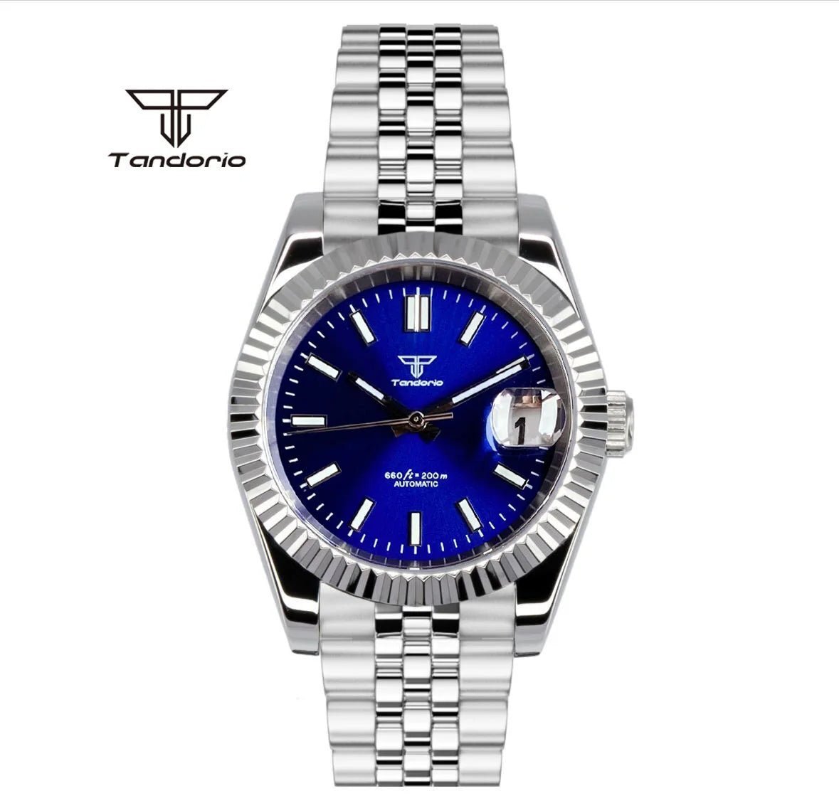 Tandorio dress NH35A 36mm/39mm Automatic Sunburst Date Sapphire Crystal 5bar glass back TD036 - Tandorio Watches