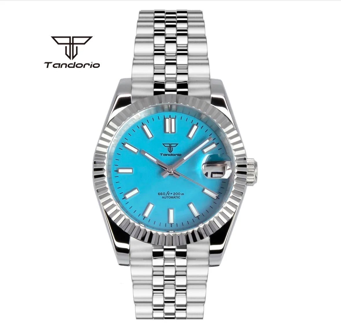 Tandorio dress NH35A 36mm/39mm Automatic Sunburst Date Sapphire Crystal 5bar glass back TD036 - Tandorio Watches