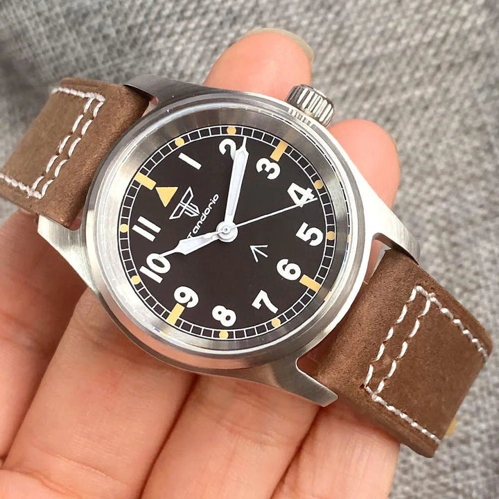Tandorio Field Watch 36mm NH35 PT5000 Mechanical Wristwatch 200m Waterproof Watches Green Luminous Sapphire Glass - Tandorio Watches