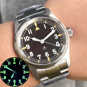 Tandorio Field Watch 36mm NH35 PT5000 Mechanical Wristwatch 200m Waterproof Watches Green Luminous Sapphire Glass - Tandorio Watches