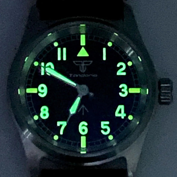 Tandorio Field Watch 36mm NH35 PT5000 Mechanical Wristwatch 200m Waterproof Watches Green Luminous Sapphire Glass - Tandorio Watches