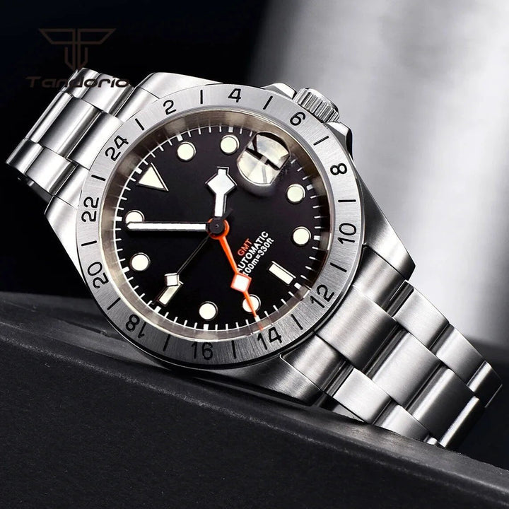 Tandorio GMT NH34 Movement 39mm 10bar dive watch Sapphire Crystal glass back - Tandorio Watches