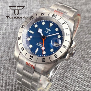 Tandorio GMT NH34 Movement 39mm 10bar dive watch Sapphire Crystal glass back - Tandorio Watches