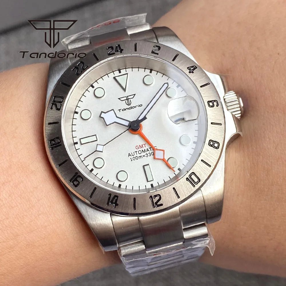 Lancette Orologio Tandorio NH34 GMT – Acciaio, Luminescenti Verdi – Per NH35 NH36 4R35 - Foto 3