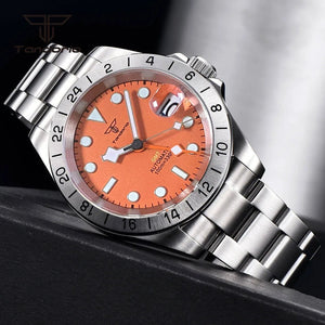 Tandorio GMT NH34 Movement 39mm 10bar dive watch Sapphire Crystal glass back - Tandorio Watches