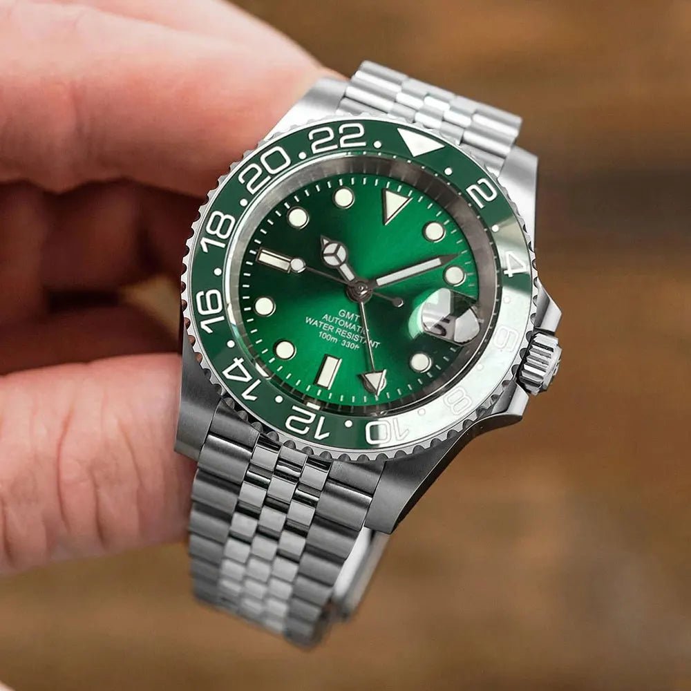 Tandorio GMT Watch TD258B Luminous 40mm NH34A Automatic 20BAR Sapphire - Tandorio Watches