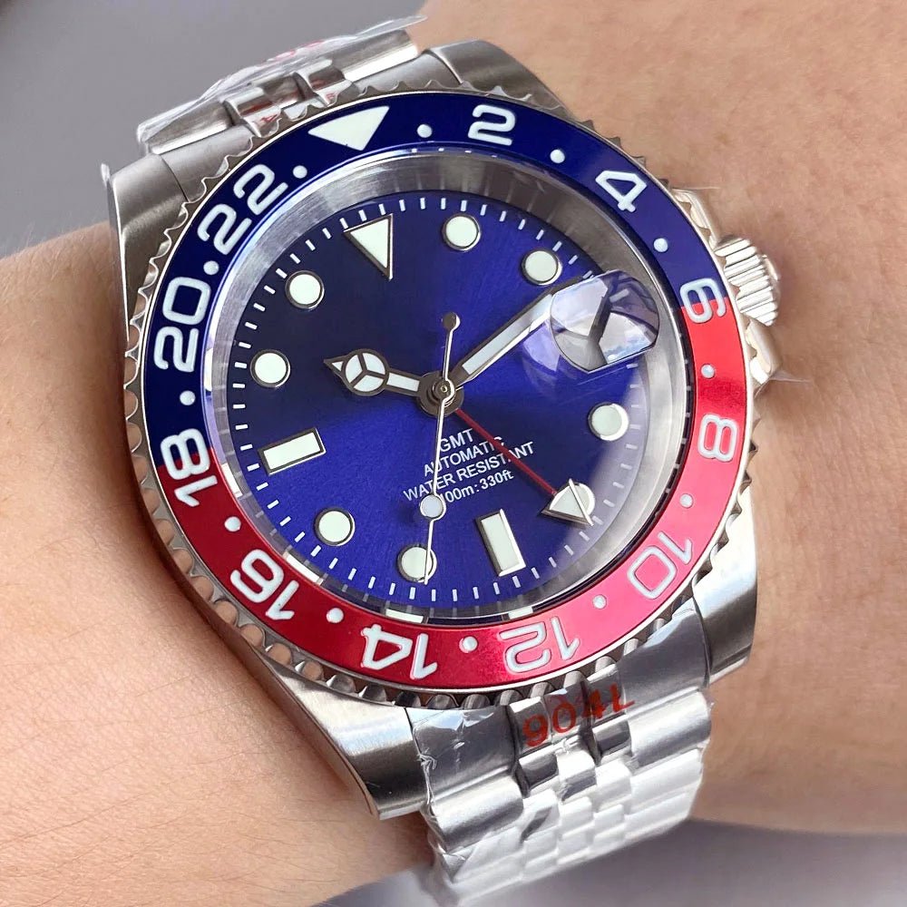 Tandorio GMT Watch TD258B Luminous 40mm NH34A Automatic 20BAR Sapphire - Tandorio Watches