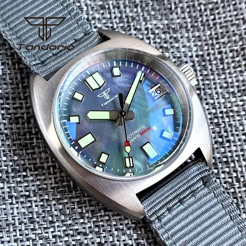 Tandorio Mother of Pearl Dial 36mm NH35A field Watch - Tandorio Watches