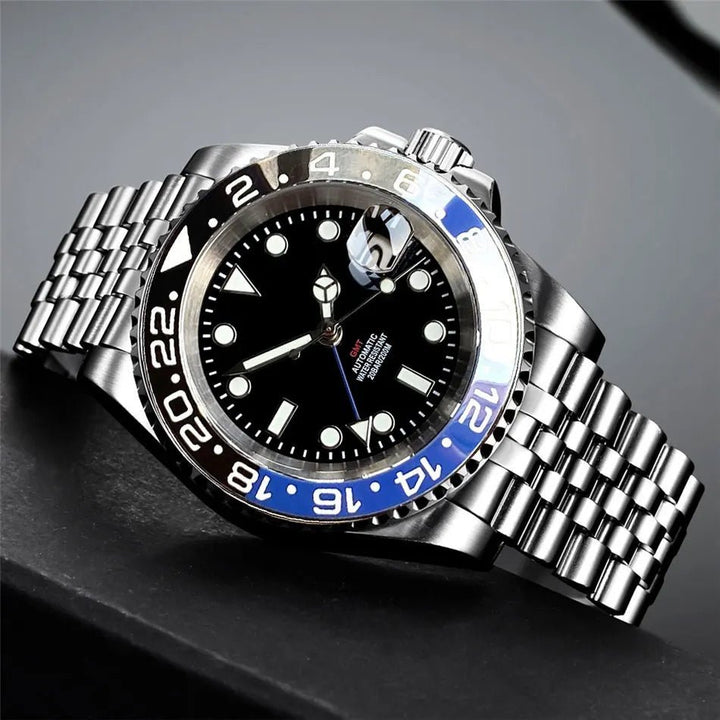 Tandorio NH34 Movement 40mm GMT Function glass back Sapphire Crystal 20bar - Tandorio Watches