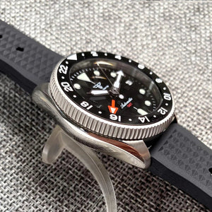 Tandorio NH34A GMT watch 200m Diving 37mm Ceramic Bezel 120 Click Sapphire Glass Waffle - Tandorio Watches