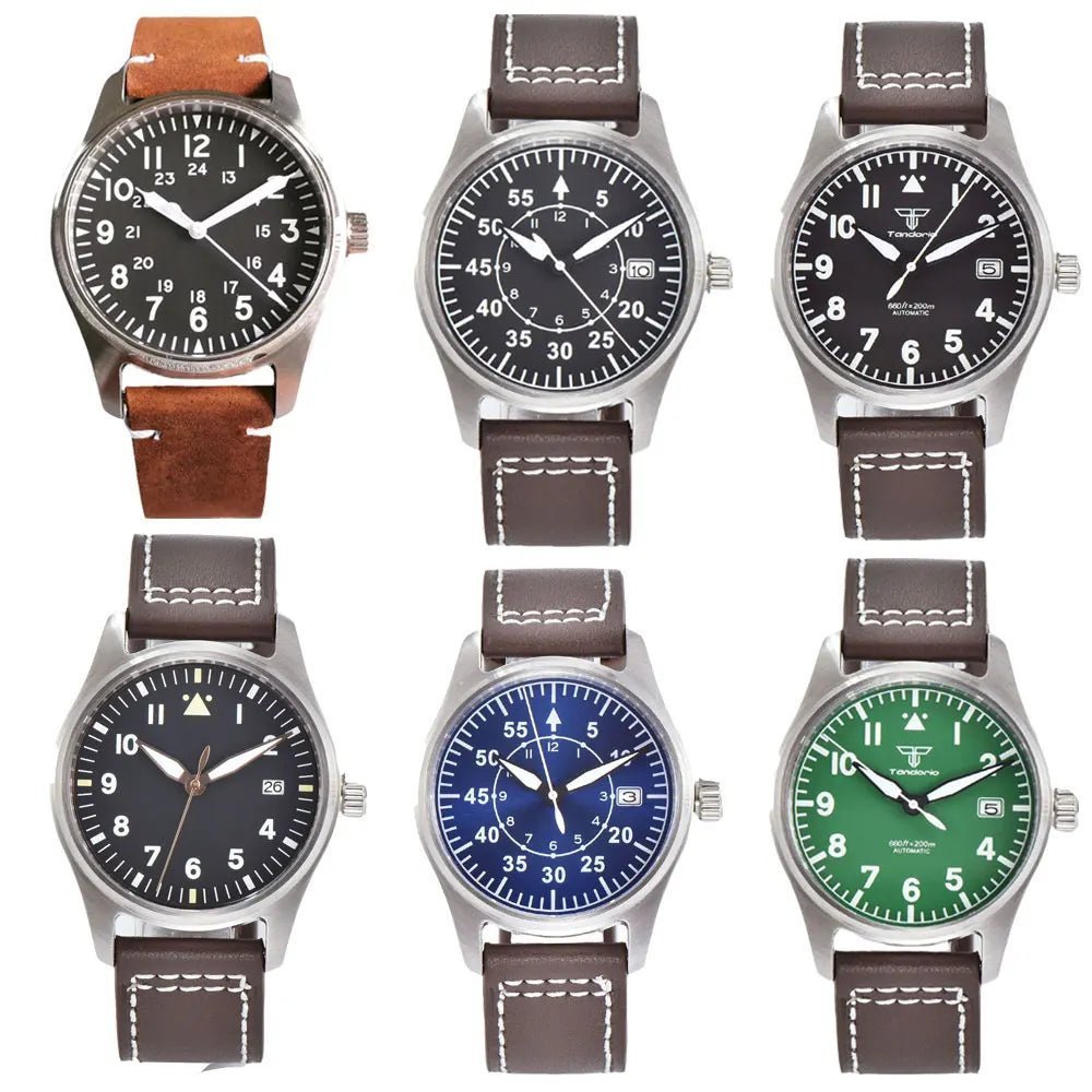 Tandorio NH35A Automatic 39mm Pilot 200m Waterproof Sapphire Crystal TD012 - Tandorio Watches