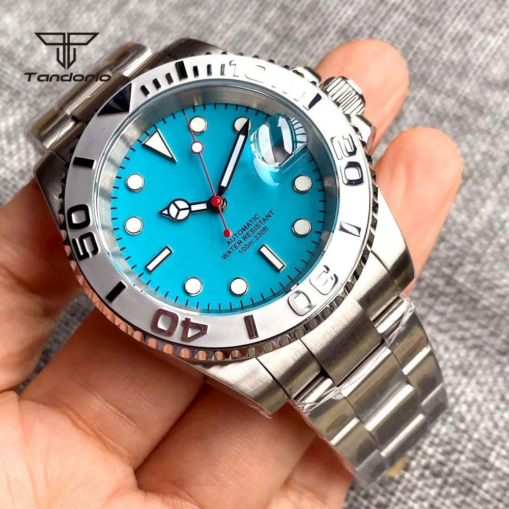 新品 自動巻 Tandorio ノーロゴ ブルー文字盤 36mm セイコー NH35 