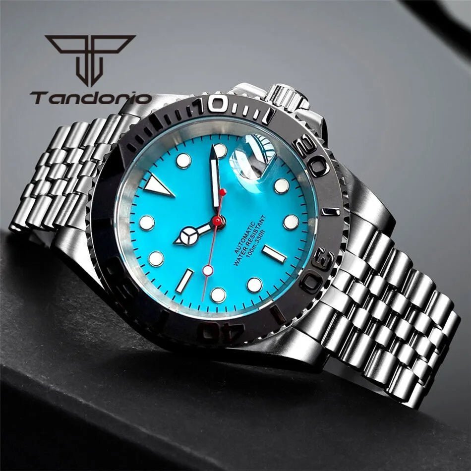 Tandorio NH35A Sterile Sapphire 40mm 10Bar Diver Automatic Rotating Bezel TD018 - Tandorio Watches