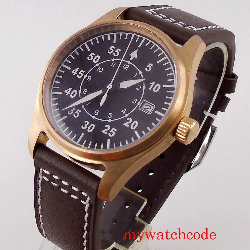 Tandorio Real Bronze Cusn8 Watch 20Bar Pilot NH35A PT5000 39mm - Tandorio Watches