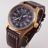 Tandorio Solid Bronze CUSN8 NH35 Movement Sapphire Crystal Date Pilot 20BAR Waterproof 39mm TD047 - Tandorio Watches