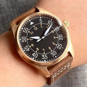 Tandorio Solid Bronze CUSN8 NH35 Movement Sapphire Crystal Date Pilot 20BAR Waterproof 39mm TD047 - Tandorio Watches