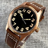 Tandorio Solid Bronze CUSN8 NH35 Movement Sapphire Crystal Date Pilot 20BAR Waterproof 39mm TD047 - Tandorio Watches