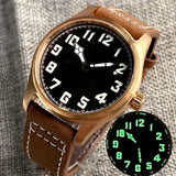 Tandorio Solid Bronze CUSN8 NH35 Movement Sapphire Crystal Date Pilot 20BAR Waterproof 39mm TD047 - Tandorio Watches