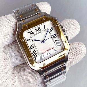 Tandorio Square Watch TD303G Two Tone 38mml 5ATM Waterproof NH35A Automatic Sapphire Glass Back - Tandorio Watches