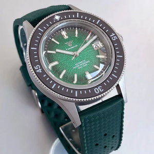 Tandorio TD267S Diver Watch NH35A Domed Sapphire 200M Waterproof Sandblast Case Blue Green Orange Dial Luminous - Tandorio Watches