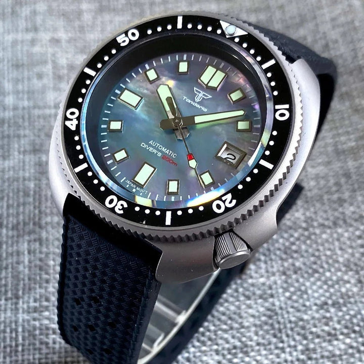Tandorio Titanium Turtle Diver NH35 Automatic Watch 20ATM 44mm MOP Dial 120clicks Sapphire - Tandorio Watches