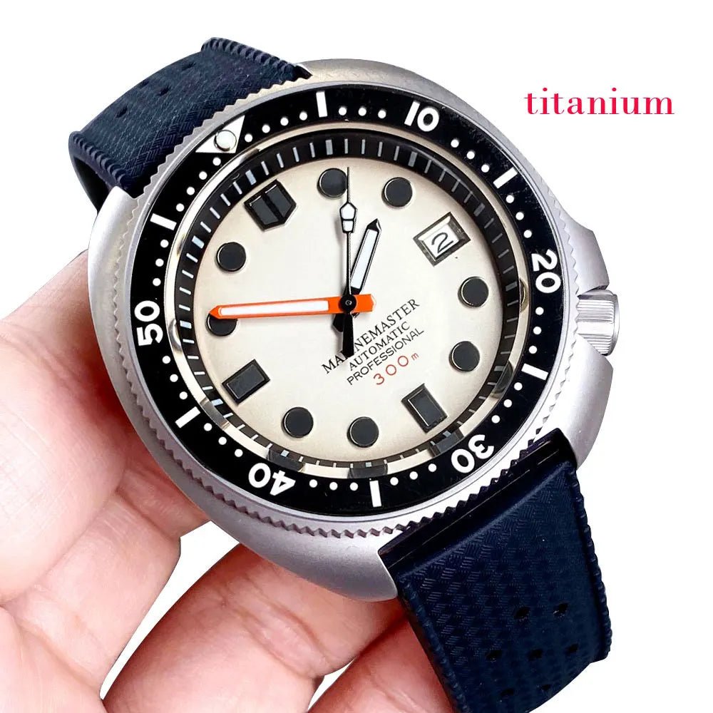 Tandorio Titanium Turtle Diver NH35 Automatic Watch 20ATM 44mm MOP Dial 120clicks Sapphire - Tandorio Watches