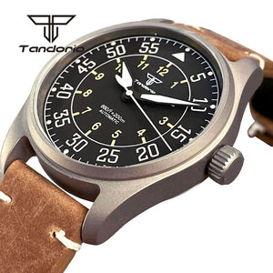 Tandorio Titanium watch 39mm 200m NH35 PT5000 automatic Sapphire Glass pilot 20Bar - Tandorio Watches