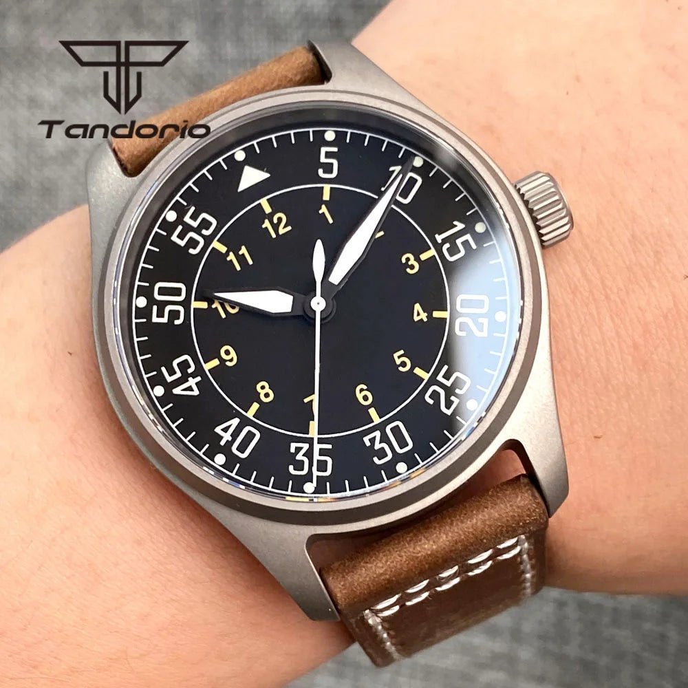 Tandorio Titanium watch 39mm 200m NH35 PT5000 automatic Sapphire Glass pilot 20Bar - Tandorio Watches