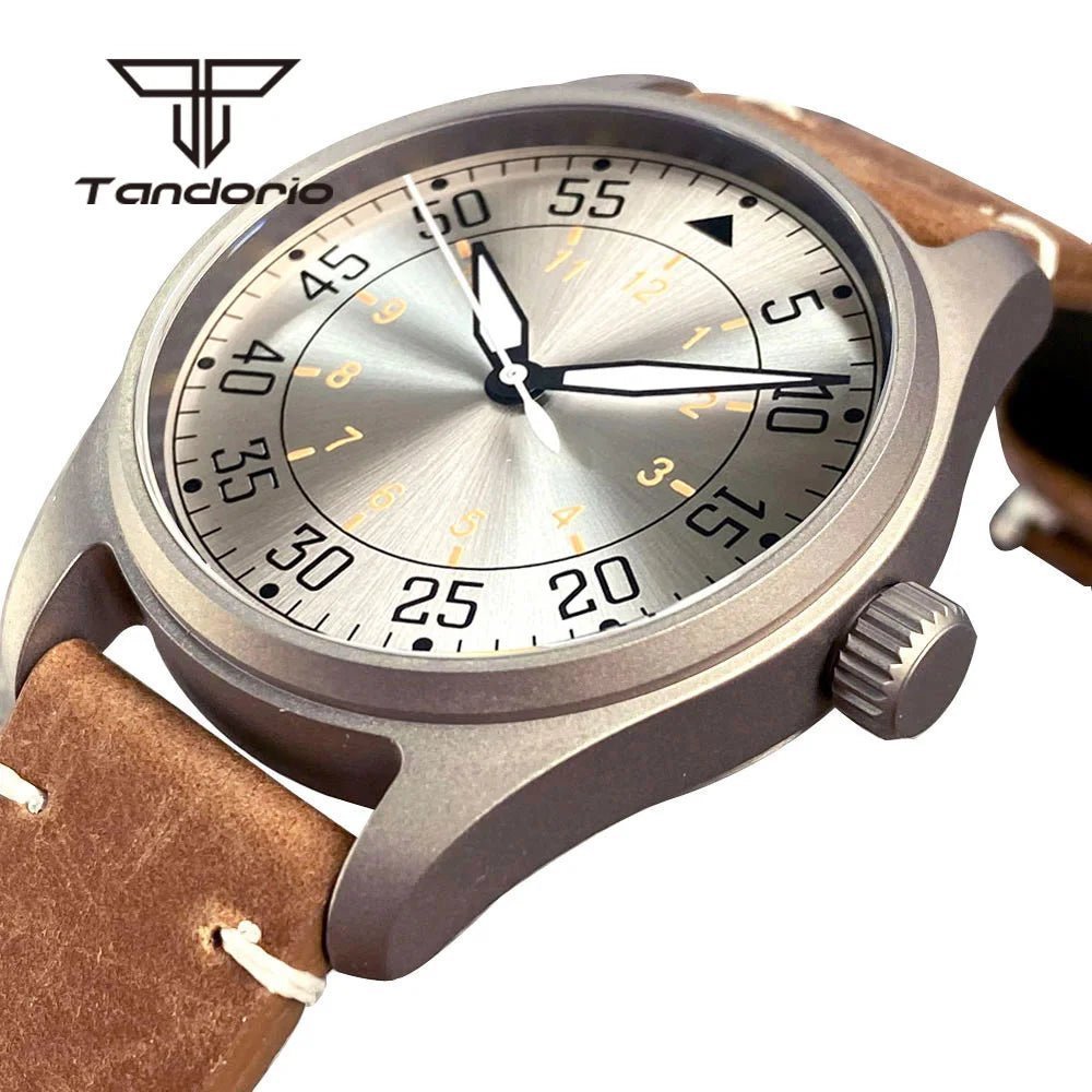 Tandorio Titanium watch 39mm 200m NH35 PT5000 automatic Sapphire Glass pilot 20Bar - Tandorio Watches