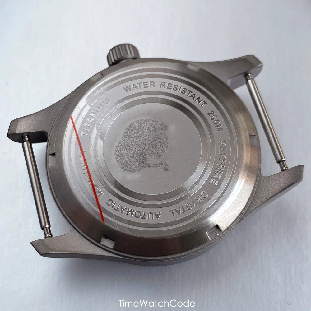 Ti - 2 Titanium Pilot Watch Case Aviator Watch Case 39mm for NH35 NH36 NH38 PT5000 ETA2824 SW200 Movement Sapphire 200M Waterproof - Tandorio Watches