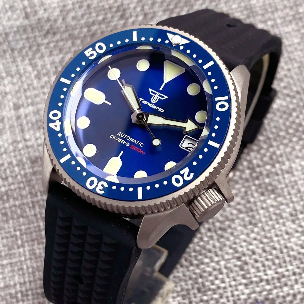 Titanium watch Tandorio SKX013 37mm Mod 200m Diving Watch NH36 Movt sapphire - Tandorio Watches