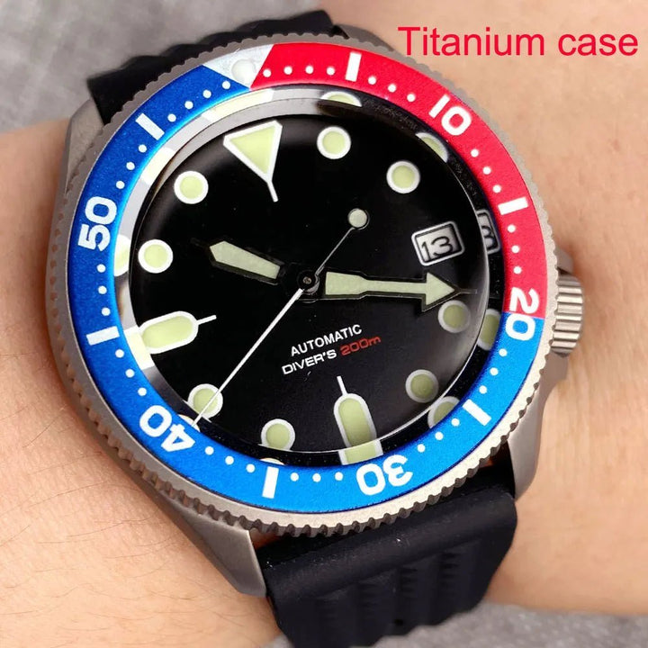 Titanium watch Tandorio SKX013 37mm Mod 200m Diving Watch NH36 Movt sapphire - Tandorio Watches