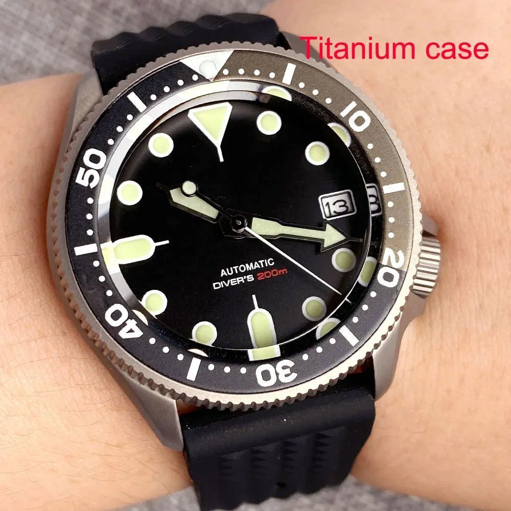 Titanium watch Tandorio SKX013 37mm Mod 200m Diving Watch NH36 Movt sapphire - Tandorio Watches