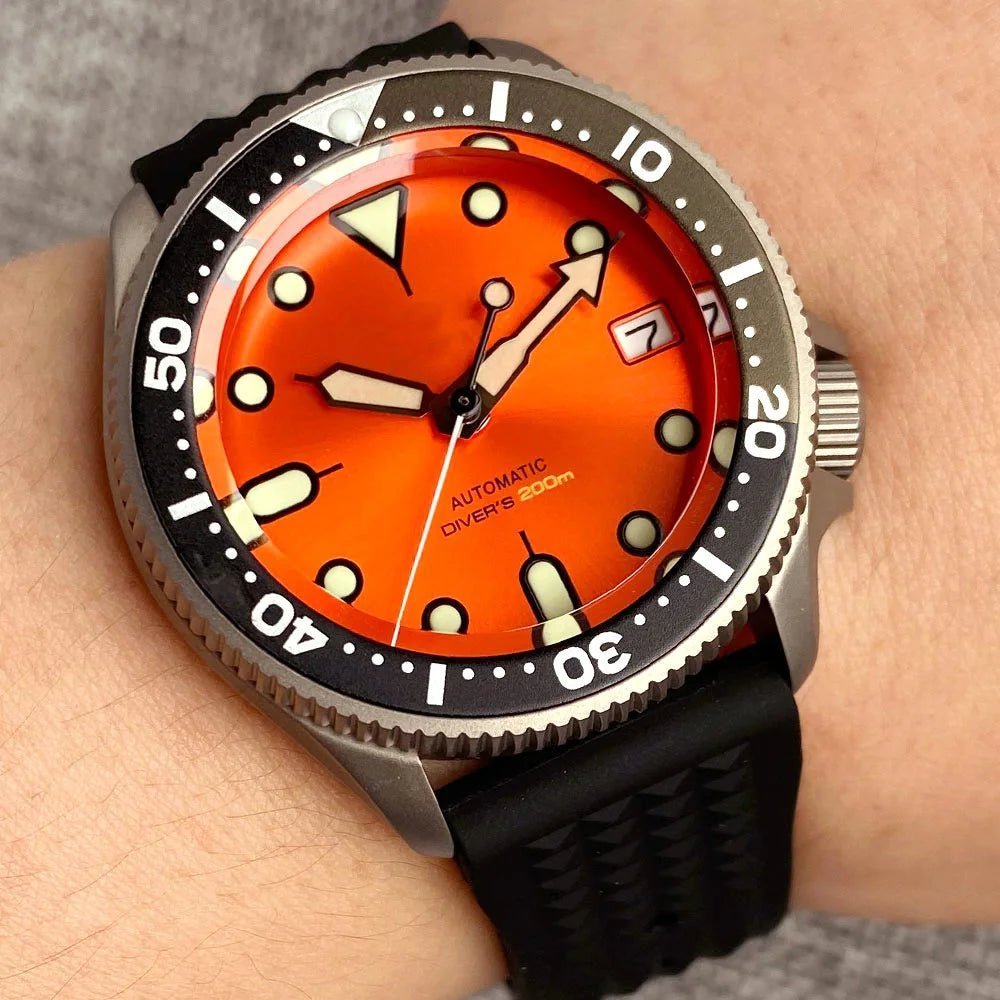 Titanium watch Tandorio SKX013 37mm Mod 200m Diving NH36 sapphire TD22 Tandorio Watches