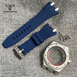 42mm ロイヤルオーク APケース ステンレススチール ブラッシュド オクタゴンウォッチケース ブレスレット ガラスバック チャプターリング サファイアガラス NH35 NH36 自動巻きムーブメント搭載
