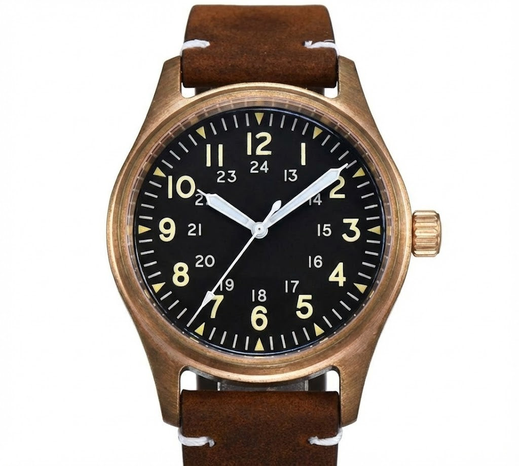 Tandorio CUSN8 Bronze Pilot NH35 Movement Sapphire 20BAR 39mm